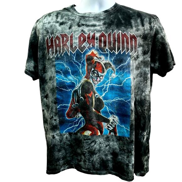 Batman Harley Quinn Tie Dye Tee DC Comics Joker Vintage Style Size Medium - Picture 1 of 7